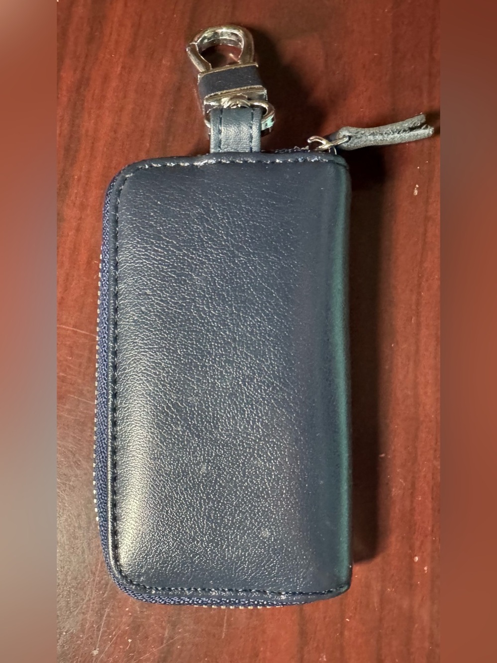 Genuine Leather Car Key Fob Case Holder Smart Keychain Protector Zipper Case Bag